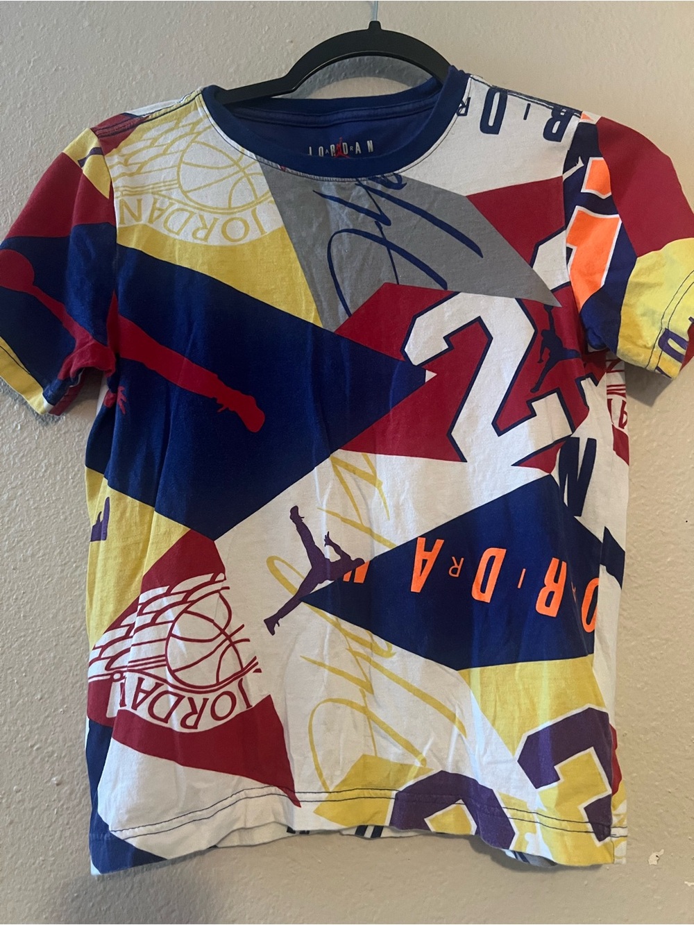 Jordan Kids' Multicolor Graphic Short Sleeve Tee - Navy, Red, Yellow, White